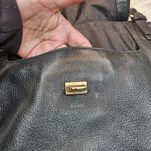 MICHAEL Kors Luggage Deneuve Satchel Leather Purse Black - Picture 6 of 16